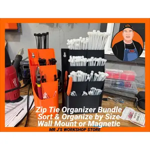 Zip Tie Holder Standard And Compact Size Bundle Wall Mount Magnet Mount Organizer