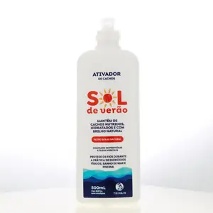 Trihair Sun of Summer Curl Activator - Hydration and Solar Protection for Curly Hair - Activador Sol de Verão with UV Protection, Frizz Control, Vegan, Paraben-Free 500ml - Coconut