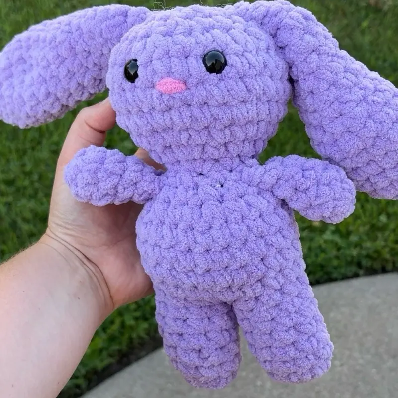 Handmade Crochet Lilac Bunny Plush | Soft Rabbit Stuffed Animal | Cute Amigurumi Bunny Gift