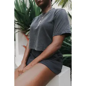 Womens Garment Dye Crop Top