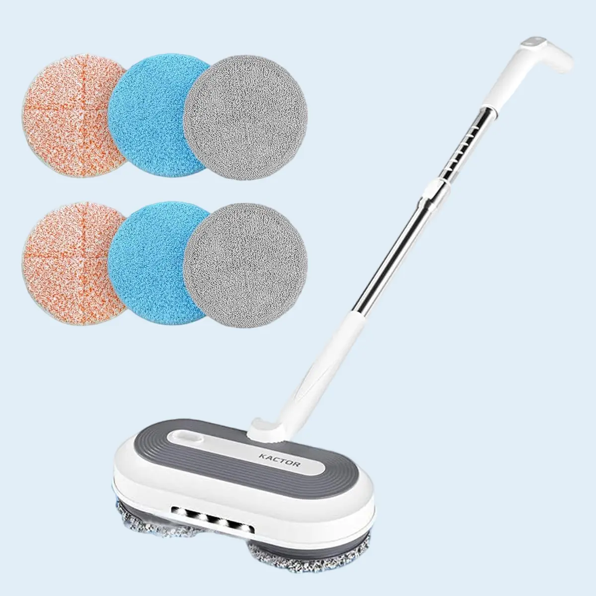 KACTOR Cordless Electric Mop Cleaning Machine - Self-Propelled with Water Sprayer, LED Headlights, 290ml Water Tank, Adjustable Tube, 50mins Working Time, Multi-Surface Household Appliance Christmas Gift