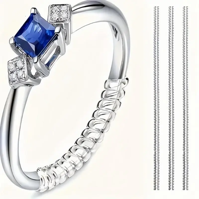 Ring Sizers for Loose Rings, Ring Size Adjuster Spacers or Tightener, Invisible Guards, 4 Sizes Fitter, Resizer Fit Almost Any Rings, Reduces Size by 0.5-1.5