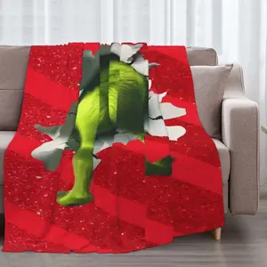 Funny Christmas Blanket Meme Soft Flannel Fleece Throw Blankets Lightweight Cozy Warm Fuzzy Plush Blankets for Bed Sofa Car Living Room Home Decor Boys Girls Gifts