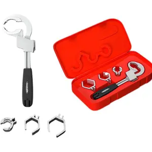 OUDISI Universal Adjustable Short-Handle Double-Head Wrench, Hand Tool for Valves, Faucets, Connection Pipes