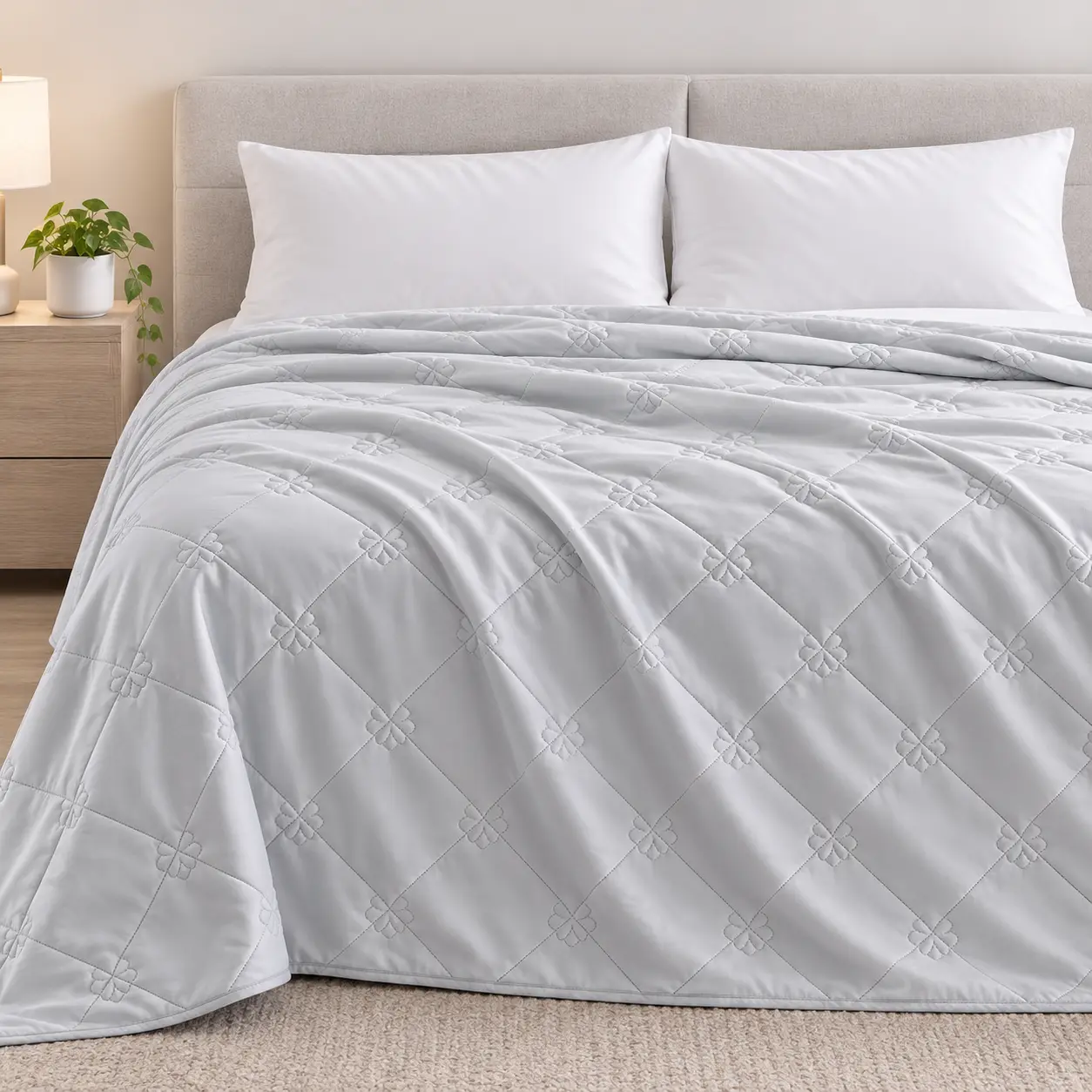 Grey King Sized Cooling Blanket 200 x 220 cm - Soft and Comfortable for Summer Use - Perfect for Bedroom