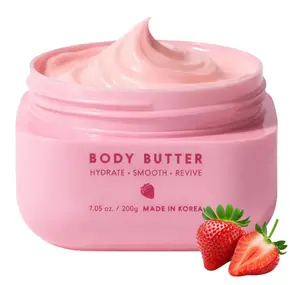 Collagen Body Butter with Strawberry Milk – Dermatologist Tested, Anti Aging Korean Skin Care – Deep Moisture For Soft Dewy Skin & Smooth Texture – Vegan Clean Beauty Body Moisturizer – 7 Fl Oz