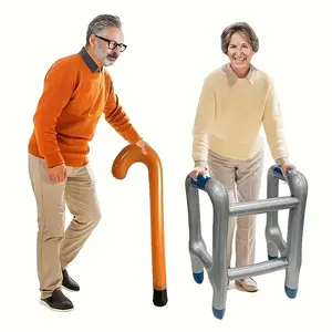PVC Inflatable Decoration Set Includes Walker and Cane, Durable PVC Material, Foldable, Perfect for Parties and Entertainment