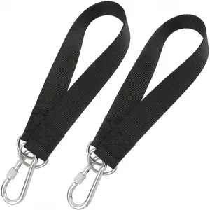 2 Pack Tree Swing Straps Hanging Kit with 2 Pcs Heavy Duty Hook Clasps, Fitness Pull Up Hanging Straps Suitable for Hammock Swing Yoga Seat Gym Machine Attachment