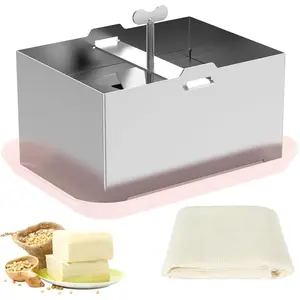 Tofu Press Stainless Steel, Sus304 Paneer Press with Presser Towel and Drip Tray, Tofu Maker for Homemade Firm Tofu, Paneer & Cheese- Water Removal  Texture & Flavor