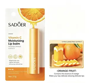 Vitamin C Hydrating Lip Balm, Instant Relief for Dry & Chapped Lips, Moisturizing Juicy Lip Gloss, Plumping Lip Balm Stick, Glossy Finish, Locks in Moisture, Repairs Cracked Lips,  Orange Essence Lip Balm for Soft, Smooth Lips All Day Long