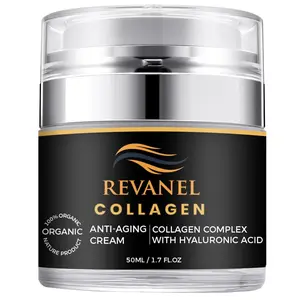 REVANEL Premium Collagen Complex with Hyaluronic Acid 100% Organic Face Cream Hydrating Anti-Aging Nourishing Skincare 50ml 1.7 fl oz