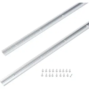 T Track 36" with  Screws- Double-Cut Profile  T-Track with Predrilled Mounting Holes -Woodworking and Clamps-Fine Sandblast Anodized - Color -2 Pack