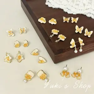 Yuki's Shop-- Irregularly Pretty Earrings --For Finished Product --Pretty Earrings
