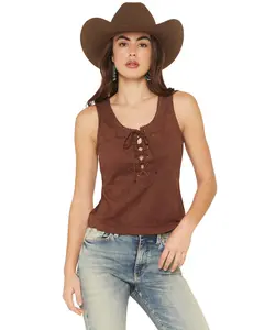 Shyanne Women's Cut Out Tie-Front Tank - Swsp26k3-Chbn