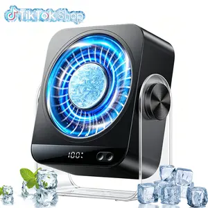 Upgrade 199 Speed Turbo Desk Fan With Semiconductor Cooling, Smart LED Display, Ultra Quiet USB Rechargeable Portable Fan, Wall Mount Or Desktop Use For Bedroom Office Travel Summer Cooling outdoorfun