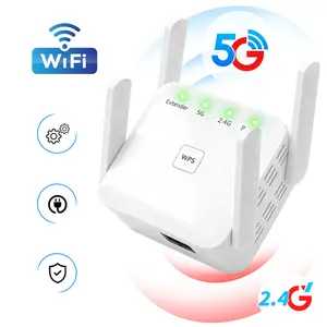 Dual Band WiFi Extender, 1200Mbps Wireless WiFi Repeater, WiFi Extender Signal Booster with Ethernet Port, Covers 10000 Sq Ft and 100 Devices, Faster Speeds, Essential for Gaming, Quick Setup, for Home and Office