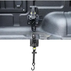 Retractable Ratchet Straps Compatible with Ford Ranger 2023-2026, 10 Ft Super Duty Self Retracting Tie Down Anchor Auto Ratchet Straps Replacement Accessories (Black 1)