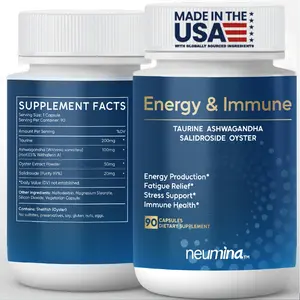 Neumina Men's Energy & Immune Complex - Taurine, Ashwagandha, Oyster Extract - Energy Production, Fatigue Relief, Stress Support - Non-GMO, Made in USA, 90 Servings Dietary Healthcare