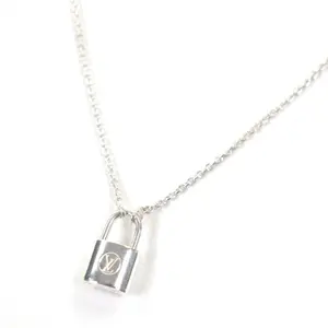 Pre-owned Louis Vuitton Sterling Silver 925 (Ag925) Small Leather Goods Lockit AG925 Necklace