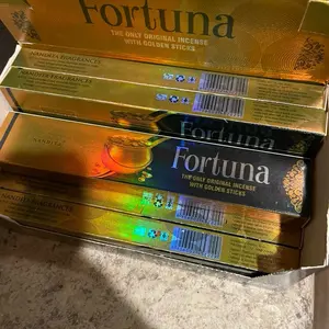 Fortuna Gold Money Drawing Incense - Original Golden Sticks for Rich Fragrance, Organic & Non-Toxic, Imported from India