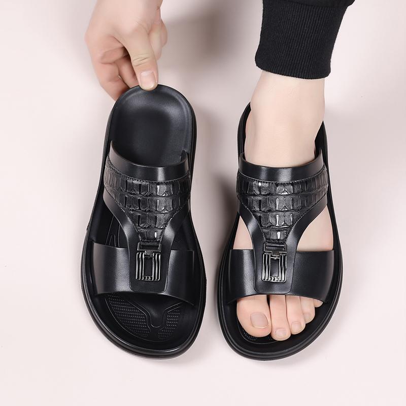 Men’s Summer New Non-Slip Outdoor Casual Business Slide Sandals  Flipflop Footwear Bathroom Lounge Slides and Beach Slides