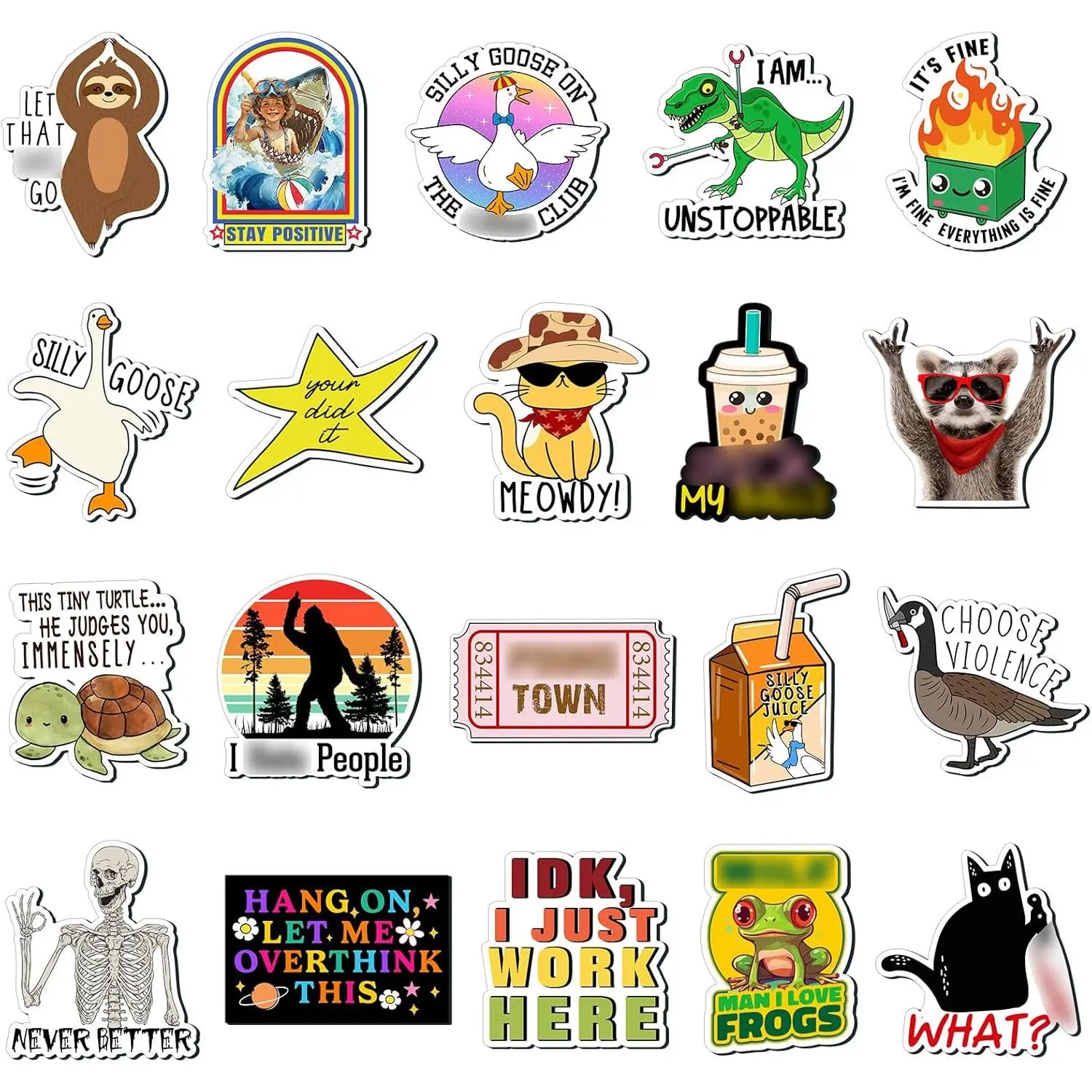 P-RM05 20 Pcs Decorative Irregular Coated Paper Colorful Magnetic Refrigerator Magnets Set - Cute Animals, Words, Novelty Anime Designs, Reusable 7cm/2.76in Home Supplies for Decoration, Work, Adult Gifts