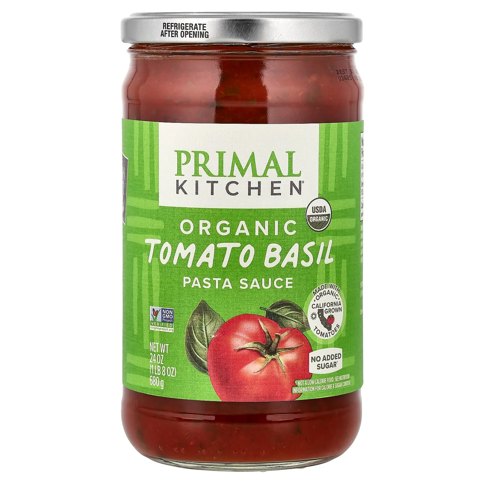 Primal Kitchen Pasta Sauce, Organic Tomato Basil, 24 oz (680 g) Primal Kitchen Pasta Sauce, Organic Tomato Basil, 24 oz (680 g)