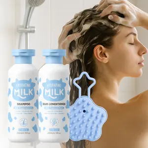 LAIKOU Milk Infused Hydrating Shampoo Conditioner 200ml, Smoothing Repair for Silky Shiny Hair