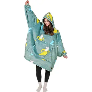 Oversized Blanket Hoodie, Wearable Fluffy Sherpa Blanket, Cozy Sweatshirt Blanket Gift for Adult Women Men GirlfriendGift