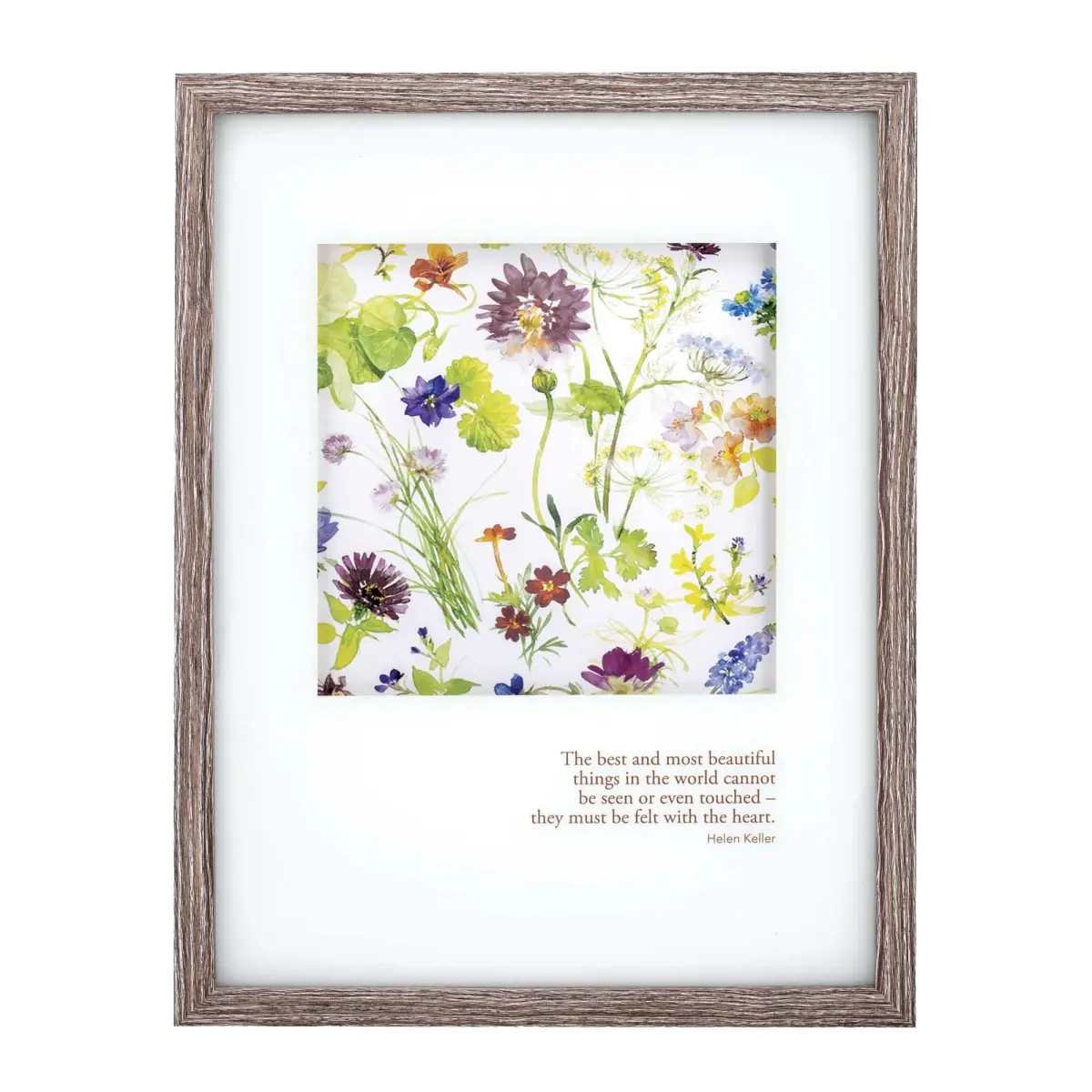 360 Stand Floral Wooden Glass MDF Photo Frame - Dicksons FRM1005 Heart Motif Felt Hanging Wall Frame, 12x16 Inches Home Decor
