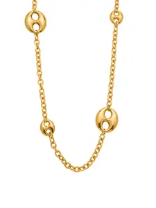 Elegant Long Sweater Chain Necklace, Stainless Steel Pig Nose Design, Plated, Daily Wear Necklace, Women's Fashion Jewelry Gift, Necklace For Daughter, Fashionable Jewelry