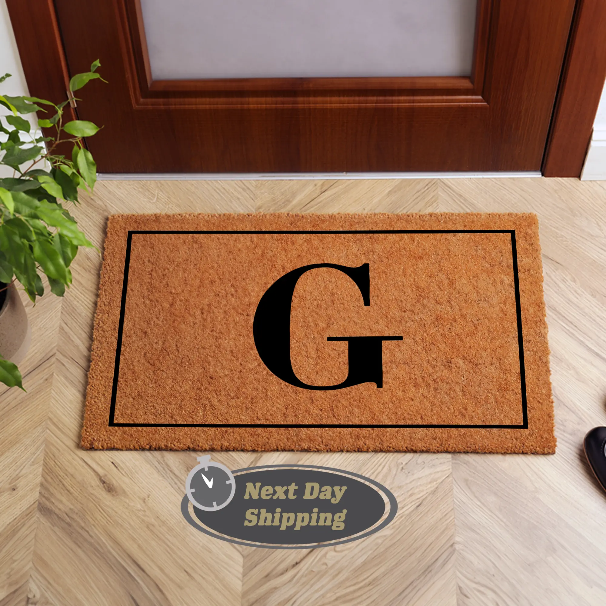 Personalized Initial Doormat, Custom Letter Welcome Mat, Monogram Door Mat for Entryway, Family Name Home Decor, Custom Gift Idea, Front Porch Coir Mat, Housewarming Present, Durable Non Slip Doormat, Next Day Shipping Available