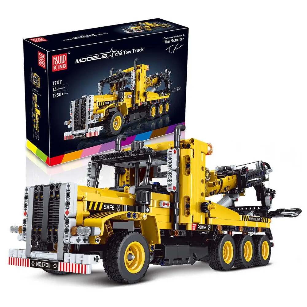 Mould King 17011 Road Trailer Tow Truck Building Blocks Kids Adults Toy MOC Kit Gift 1250 Pcs Construction summerwins