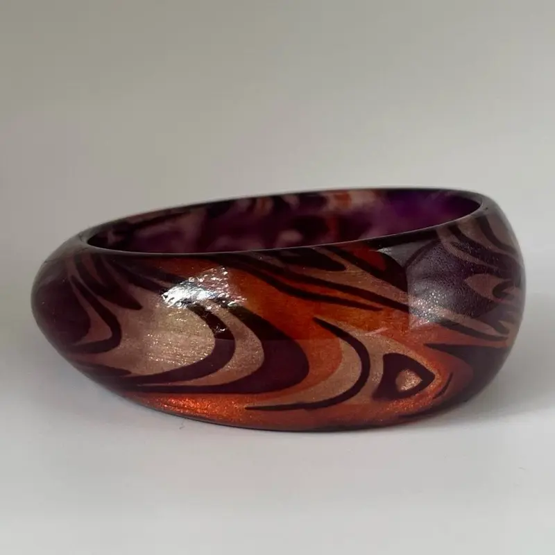 1980s Brown Swirl Bangle Bracelet | Late 90s | early 2000s | Mcbling trashy Y2K aesthetic | vintage accessories