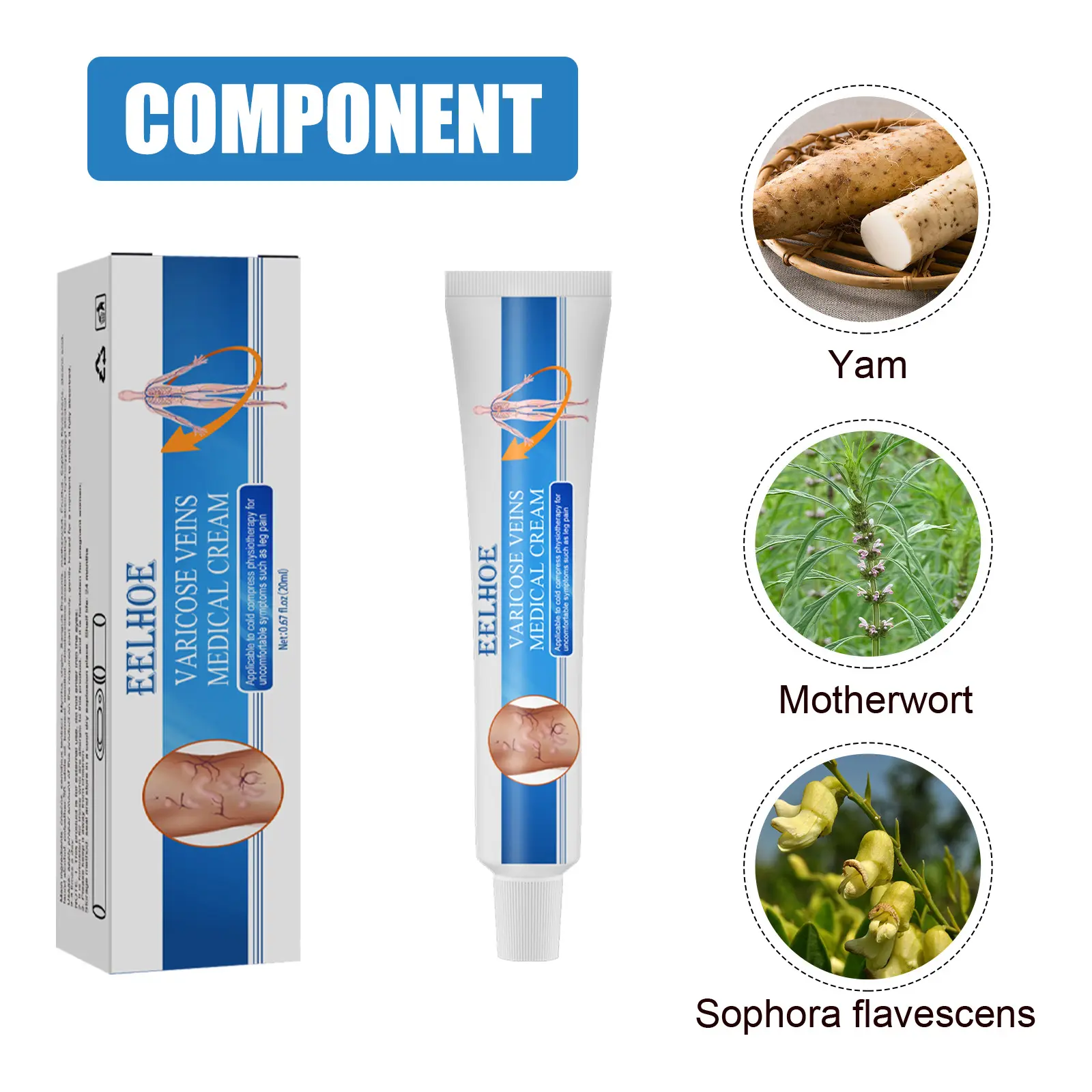 Varicose Vein Relief & Vein Care Cream Collagen, Arnica, & Horse Chestnut