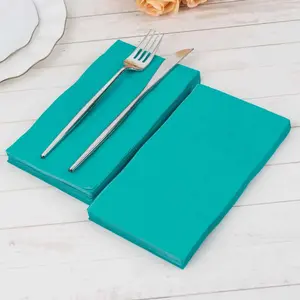 50-Pack Paper Napkins 2-Ply Soft Turquoise - Dinner Party Napkins