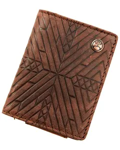 Hooey Men's Southwestern Embossed Bi-Fold Money Clip Wallet - Hfbf005-Br