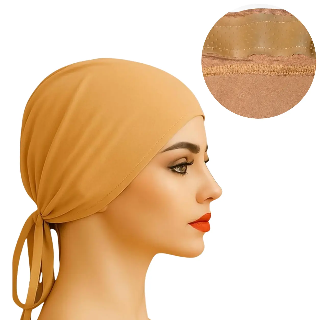 The ULTRA Grip Cap – TAN | Non-Slip Undercap/Turban with Silicone Grip & Tie-Back by Get A Grip