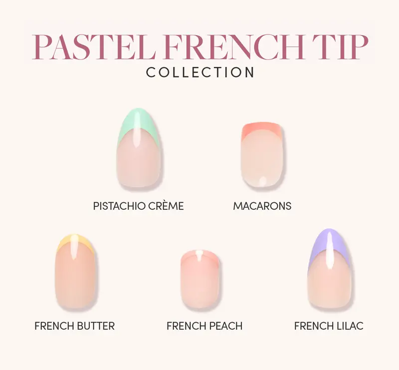 Glamnetic Pastel French Tip Press On Nail Collection