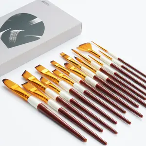 ARTIFY 2023 New Paint Brush Set, 15 Pcs Paint Brush Set for Acrylic Watercolor Oil and Gouache Painting