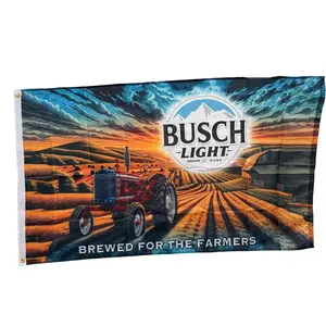 Busch Light Beer Brewed for the Farmers Tractor Farm 3x5 Ft Flag Banner Bar Decor
