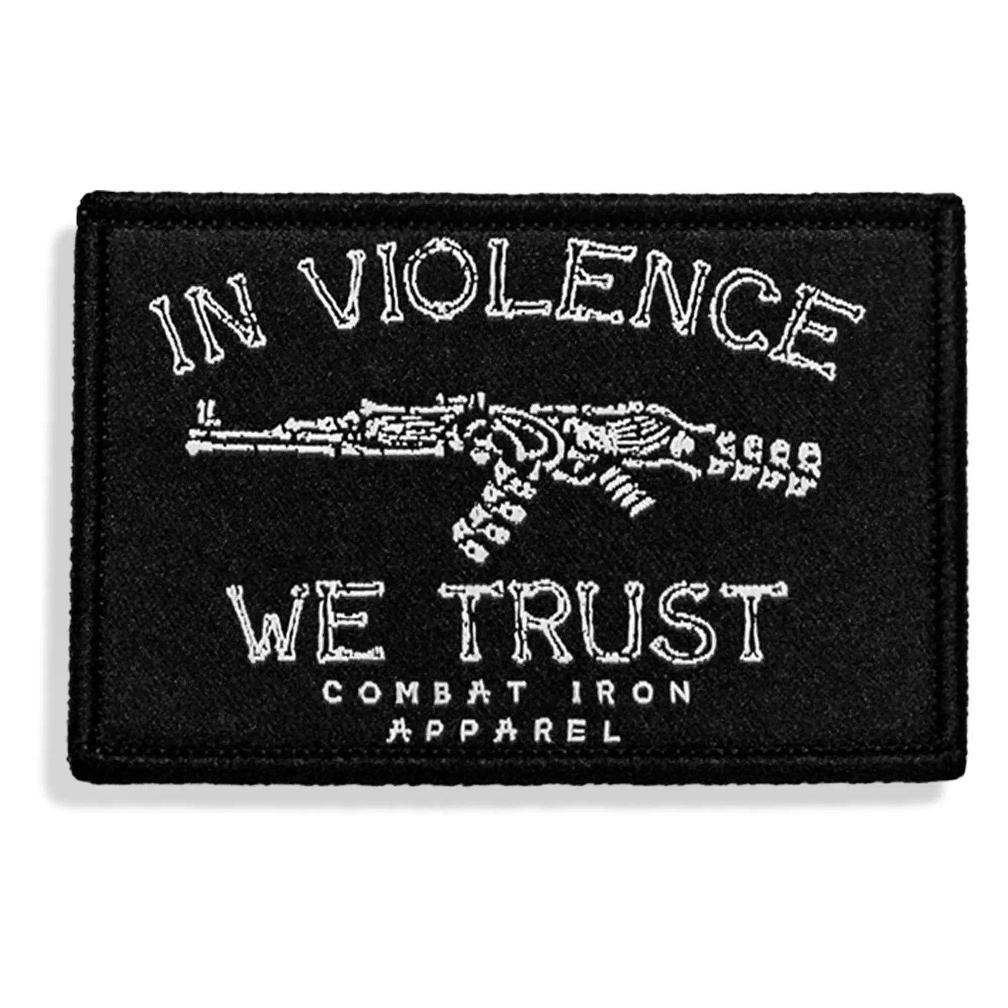 Embroidery AK Patch - "In Violence We Trust" Themed Sew-On Textile Accessory for Sewing Supplies