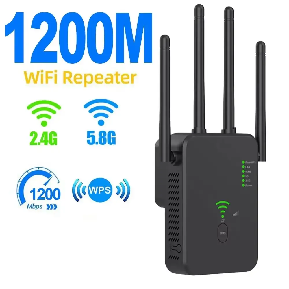 Dual-Band Wifi Repeater - 1200Mbps, Boosts 2.4G & 5G Wifi Signal, 802.11Ac Gigabit Amplifier with WPS other