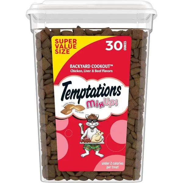 Temptations MixUps Backyard Cookout Cat Treats – 30 oz Crunchy & Soft Dual Texture Snacks