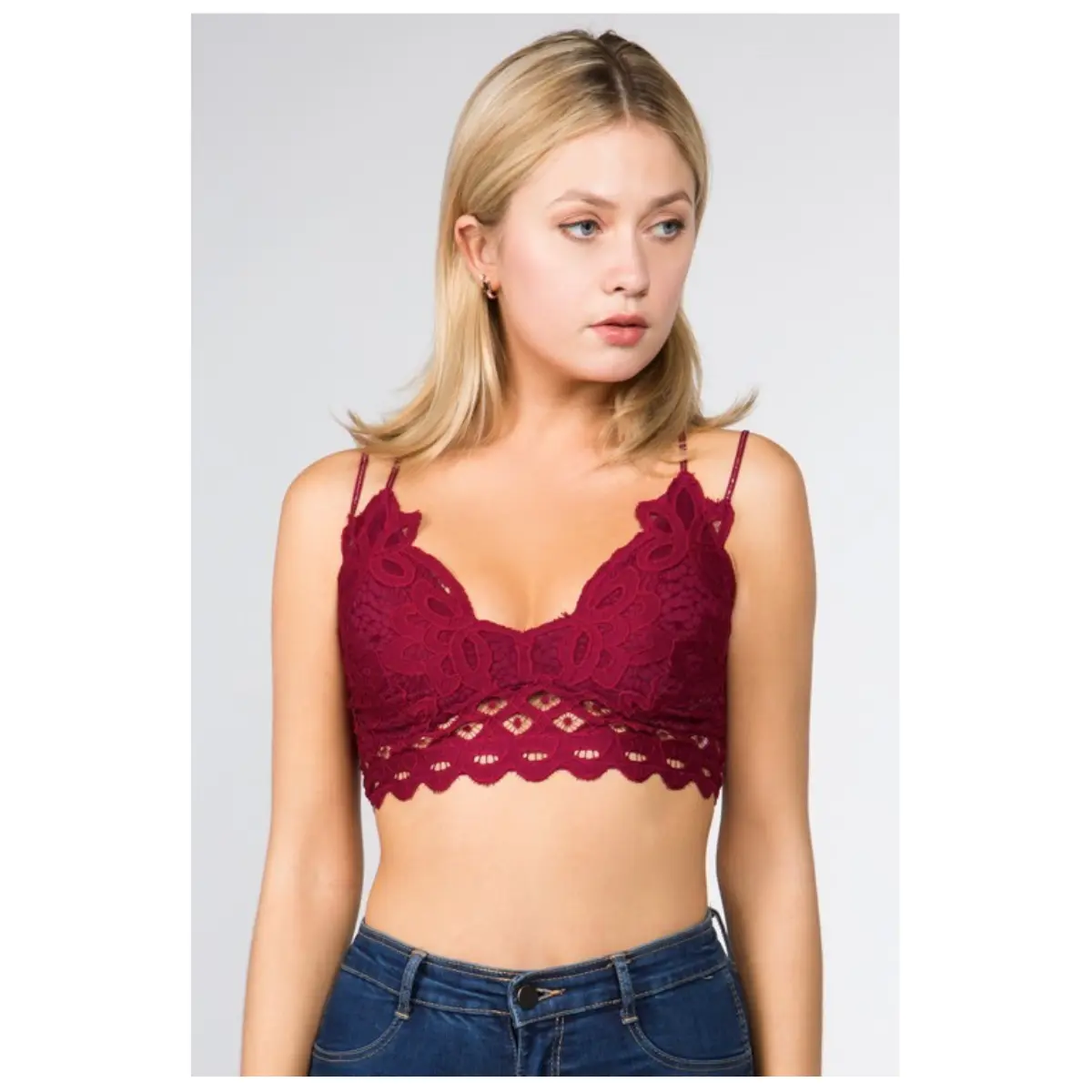 Crochet Lace Bralette, Standard Size Fit