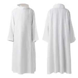 3XL Halloween White For Men Women Middle East Arab Christian Catholic Priests Clergy Robes Priest Saints Halloween Robe