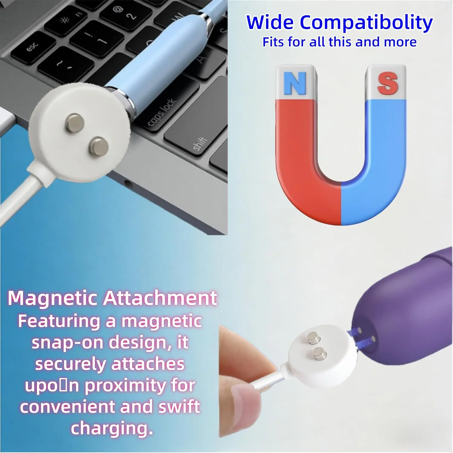 2Pack 6mm Replacement Charger with 2 Dots, 2.65ft(80cm) USB-A & USB-C Port Set to Cord for Rose Charger Toys,Massagers, Cleansers Electronics (Round-6MM) - TikTok Shop 2Pack 6mm Replacement Charger with 2 Dots, 2.65ft(80cm) USB-A & USB-C Port Set to Cord for Rose Charger Toys,Massagers, Cleansers Electronics (Round-6MM) - TikTok Shop