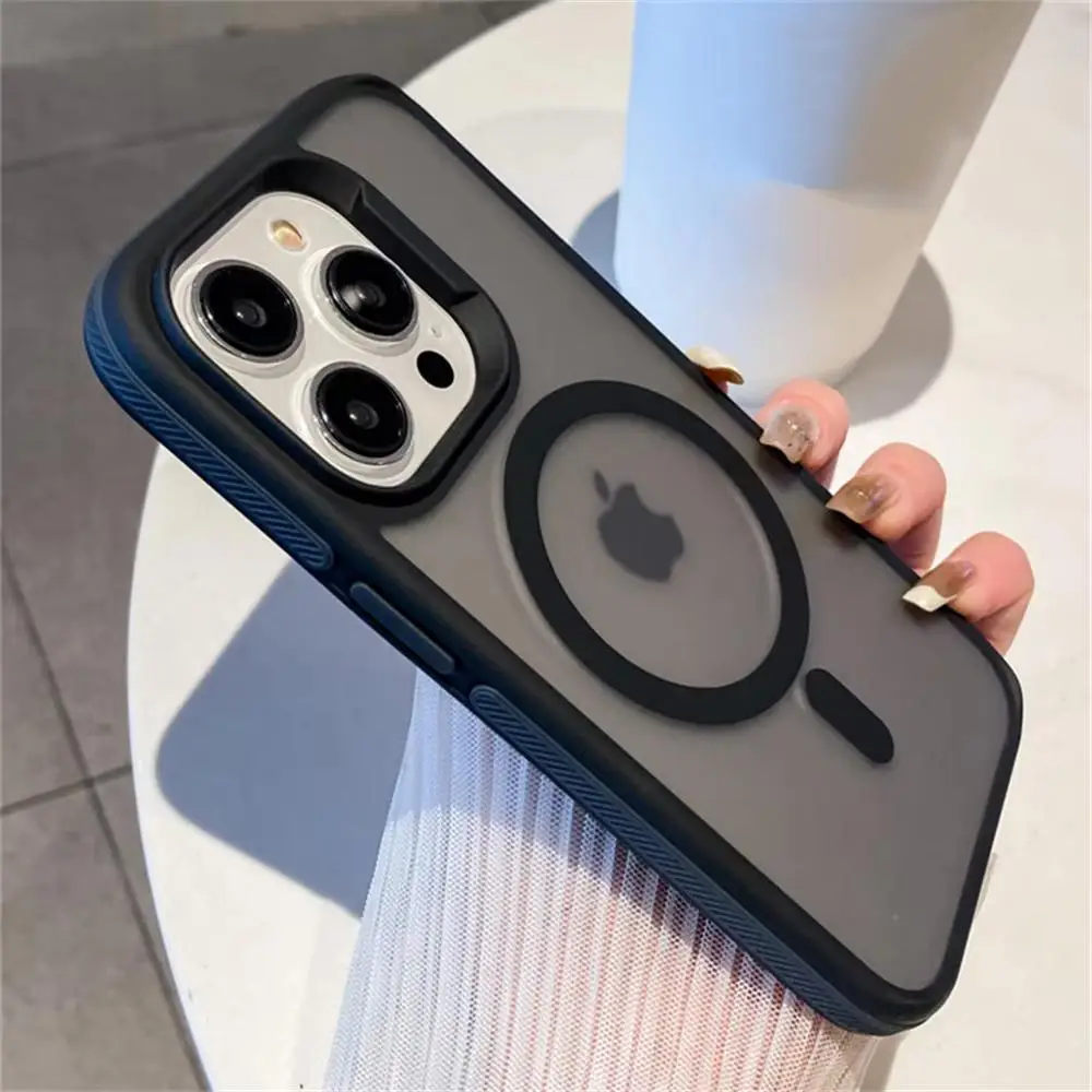 Hard Magnetic Luxury Matte Translucent Armor Shockproof Case For iPhone 17 16 15 14 13 12 11 Pro Max Plus MagSafe Wireless Charging Cover