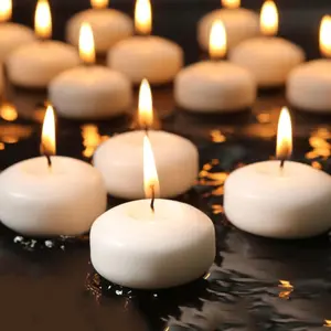 White Floating Candles 3 inch Unscented Floating Candles for Centerpieces 8 Hours Long Burn Time-3” Floating Candle Bulk for Wedding Cylinder Vases