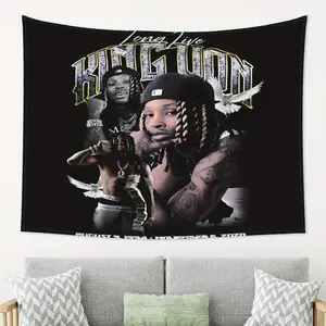 A King Von Crazy Story Printed Polyester Tapestry 30x40 Inch Wrinkle Resistant Soft Durable Wall Hanging for Bedroom Living Room Dormitory Decorwall decor flags